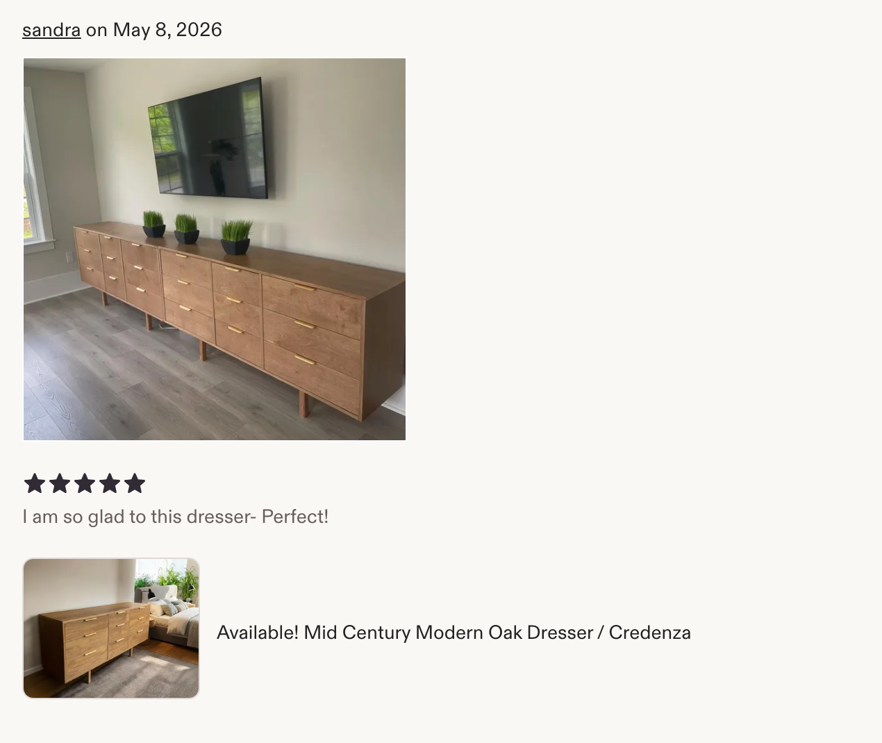 Catalina - Mid Century Modern Oak Dresser